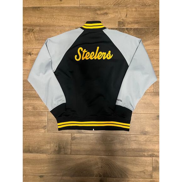 Pittsburgh Steelers Football Varsity Jacket Mitchell & Ness Throwback NFL Size L - Picture 2 of 3